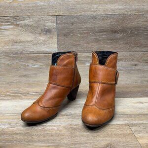 Pikolino Cuero Brown Leather Stacked Heel Bootie Women's Size EU 37